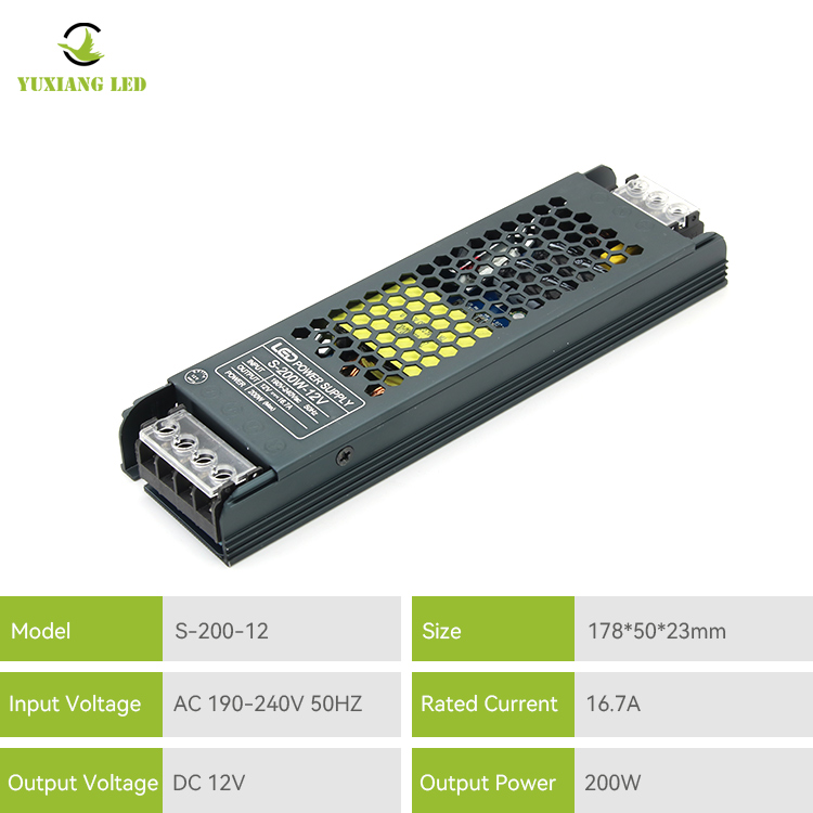 Fonte de alimentação de iluminação linear LED 12v 100w com economia de energia