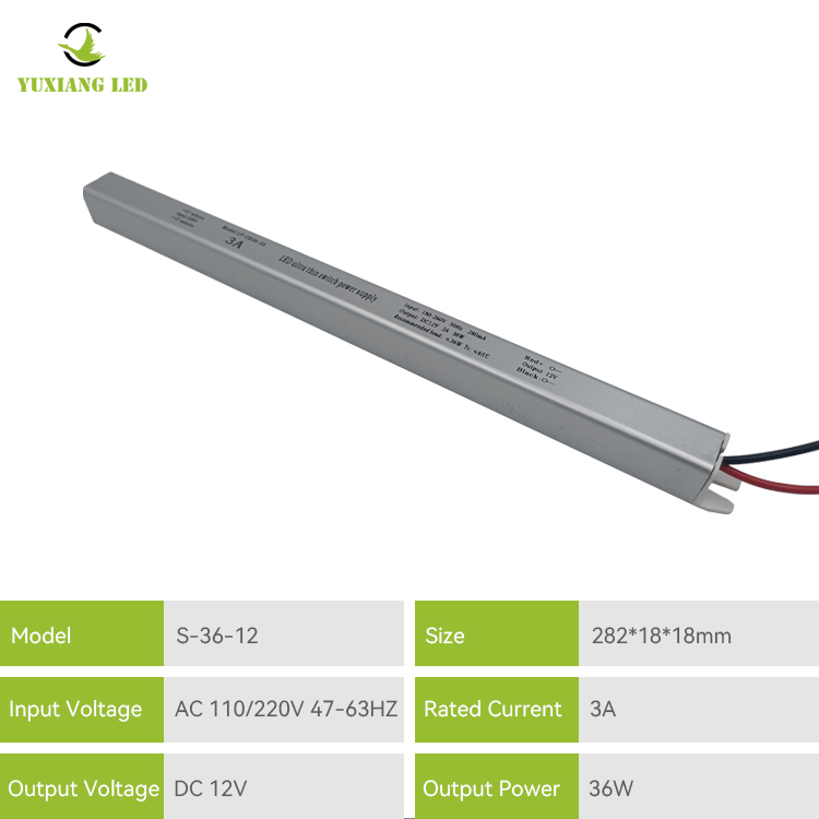 Fonte de alimentação LED ultrafina 12v 3a