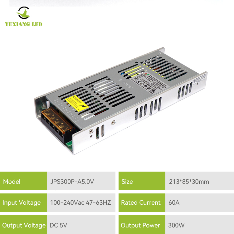 5V 60A 300W conduziu a fonte de alimentação JPS300P-A5.0V da tela de exposição