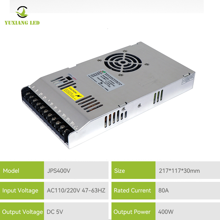 5V 80A 400W conduziu a fonte de alimentação JPS400V da tela de exposição