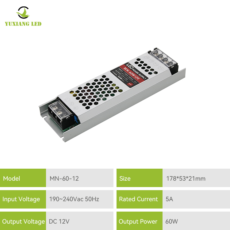 Fonte de alimentação LED ultrafina 12v 60w