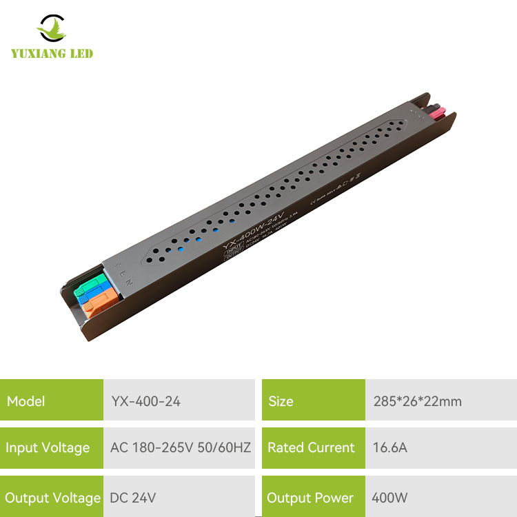 Fonte de alimentação linear ultrafina LED 24V 400W semi-cheia de cola