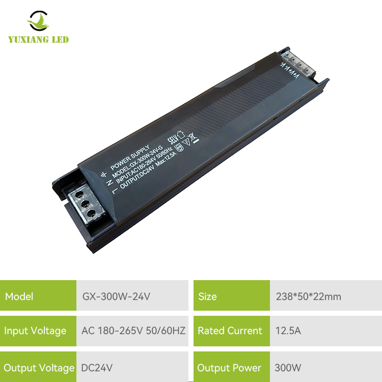 Fonte de alimentação de comutação Slim LED semi-preenchida de tensão constante 24V300W