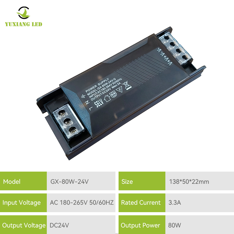 Fonte de alimentação de comutação Slim LED semi-cheia de tensão constante 24V80W
