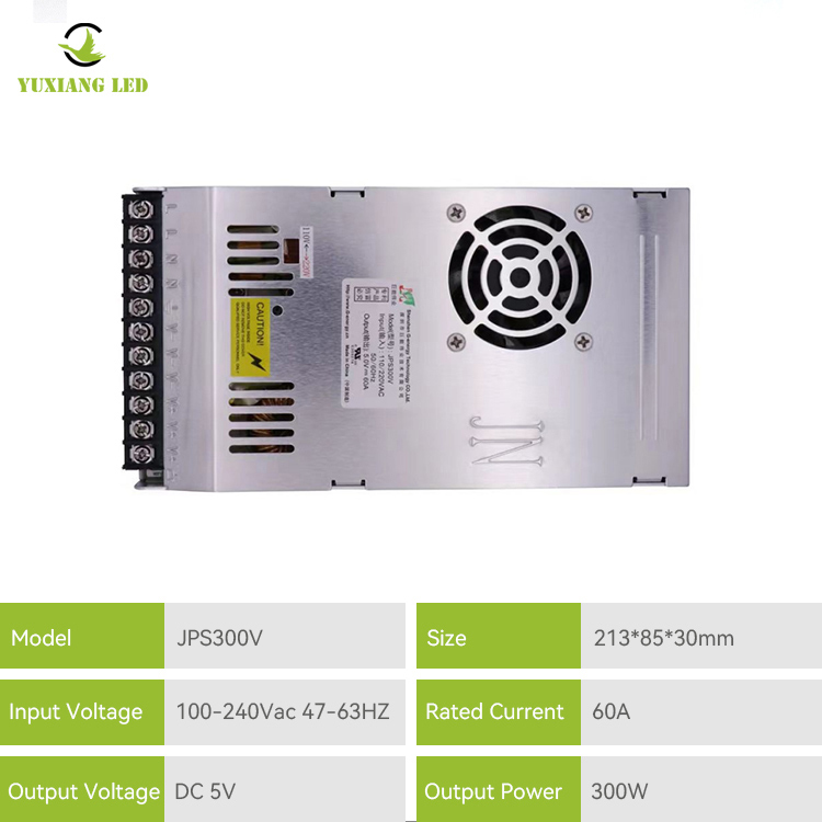 5V 60A 300W conduziu a fonte de alimentação JPS300V da tela de exposição