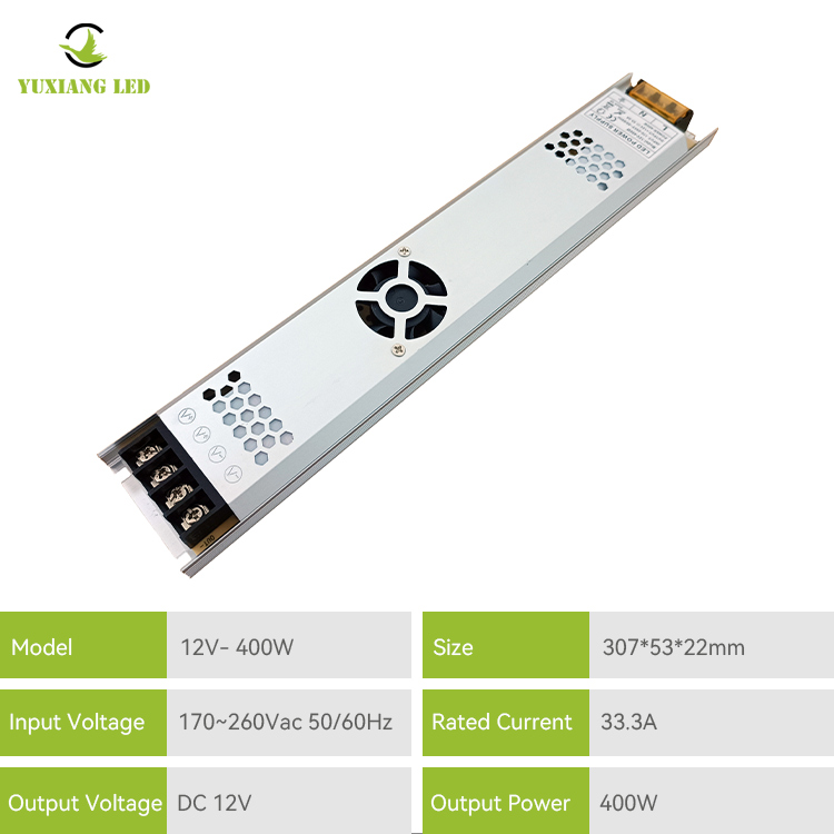 Fonte de alimentação LED ultrafina DC 12v 400w