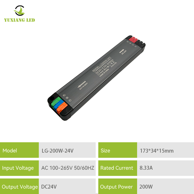 Fonte de alimentação LED super fina DC 24V200W
