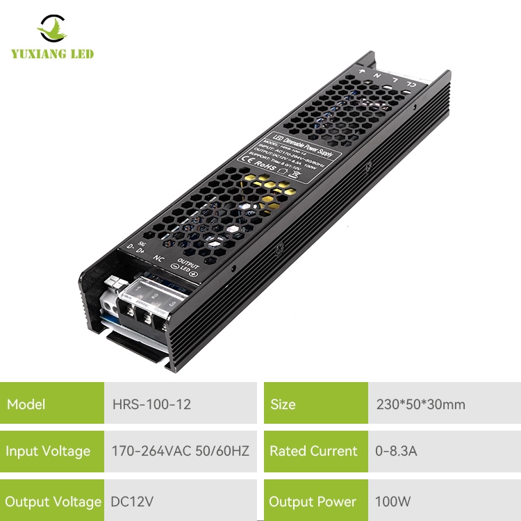 Fonte de alimentação LED regulável 12V 100W TRIAC 0-10V