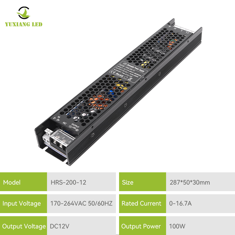 Fonte de alimentação LED regulável 12V 200W TRIAC 0-10V