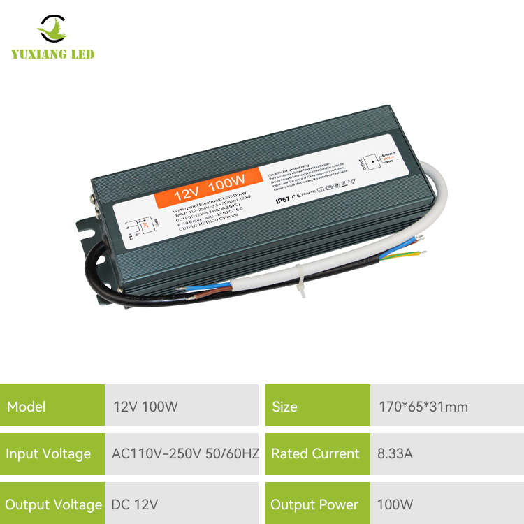 Fonte de alimentação conduzida impermeável da série IP67 12v 100w A