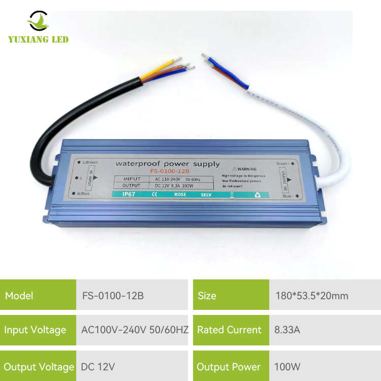 Fonte de alimentação LED à prova d'água série IP67 12v 100w B