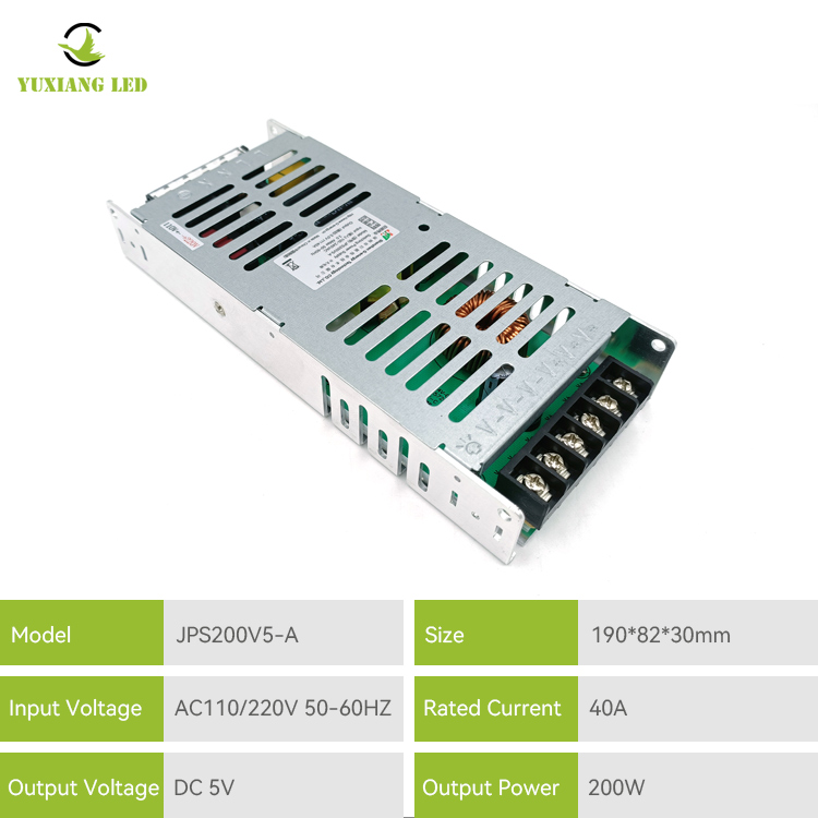 Fonte de alimentação da tela de exibição LED JPS200V5-A 5v 40a