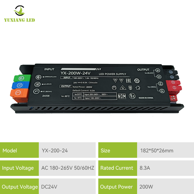 Fonte de alimentação de iluminação linear LED 24v 200w