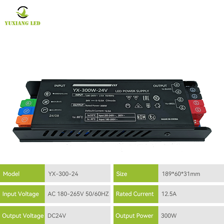 Fonte de alimentação de iluminação linear LED 24v 300w