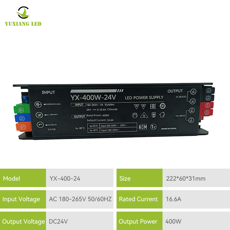 Fonte de alimentação de iluminação linear LED 24v 400w